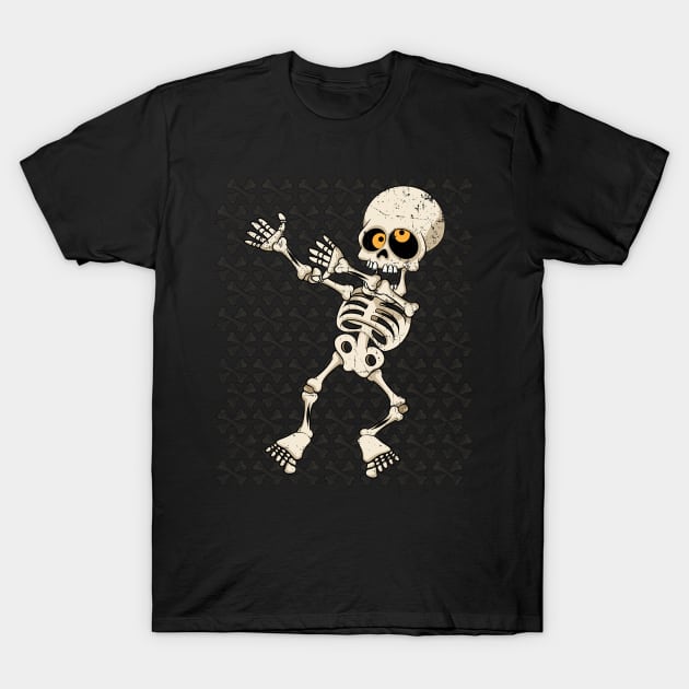 Dabbing Dancing Skeleton Halloween Gift T-Shirt by teeleoshirts